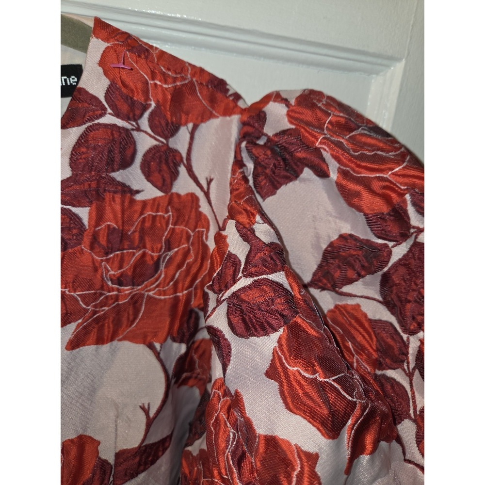 Sister Jane Wild Berry Floral Jacquard Mini Dress. Vibrant Rose. M - Picture 8 of 13